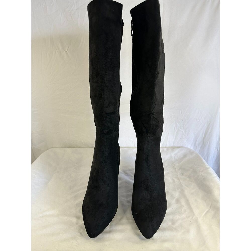 Couto Women's Faux Suede Knee Boots Size Zipper 3.5" Block Heel Size 9 NIB
